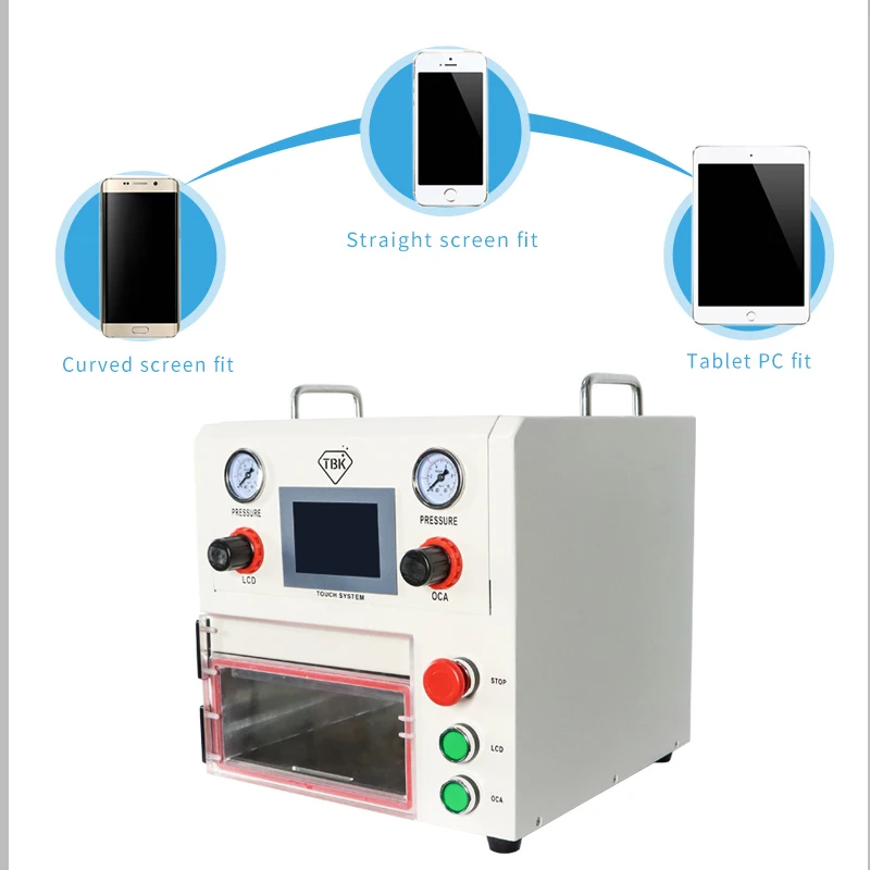 Tbk 108P Curved Screen Repair 3 in 1 Vacuum Laminating Machine For IPhone SAMSUNG LCD Oca Laminator with Bubble Remover Machine