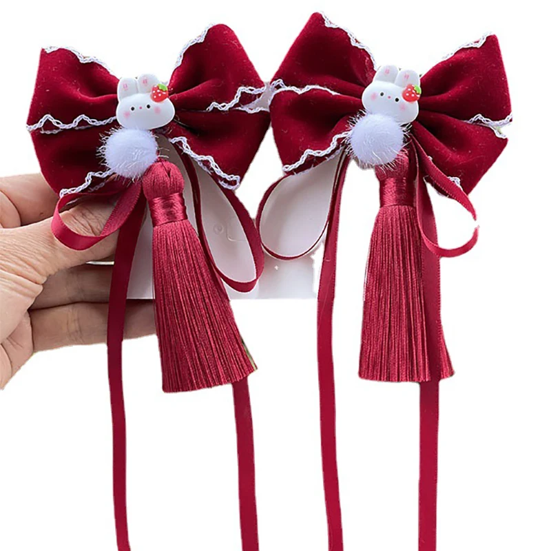 4cm 3cm Black Red Velvet Embroidery Ribbon Tape Handmade Hair Bows Earring Material Collar Cloth Sewing Lace Trim And Appliques