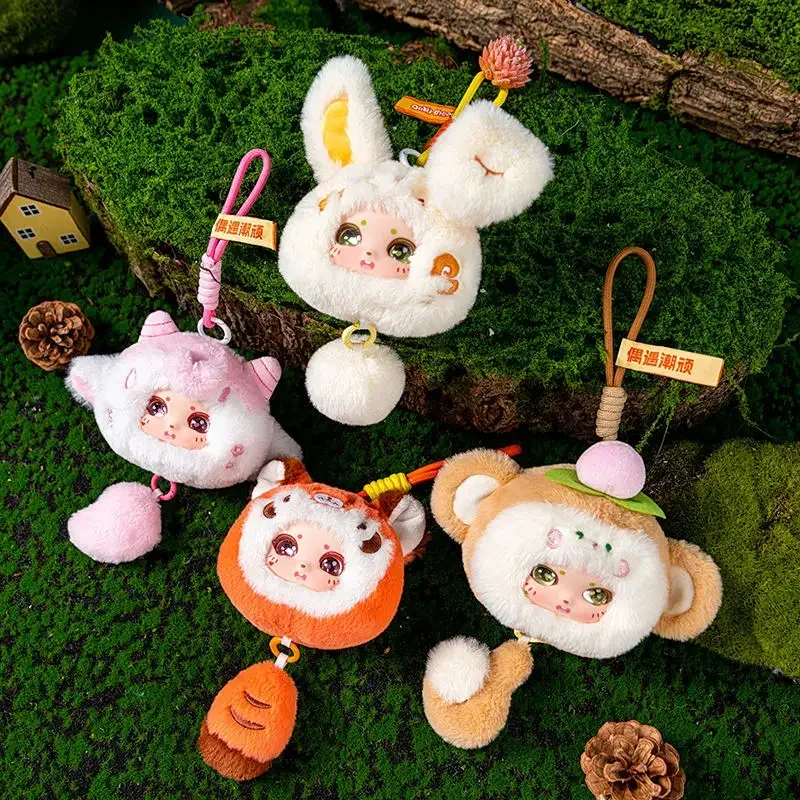 18cmの丸いビニール製ぬいぐるみ、森の動物のぬいぐるみ、ビニール製ぬいぐるみ、バックパックに掛けるキーホルダー、子供への美しい贈り物