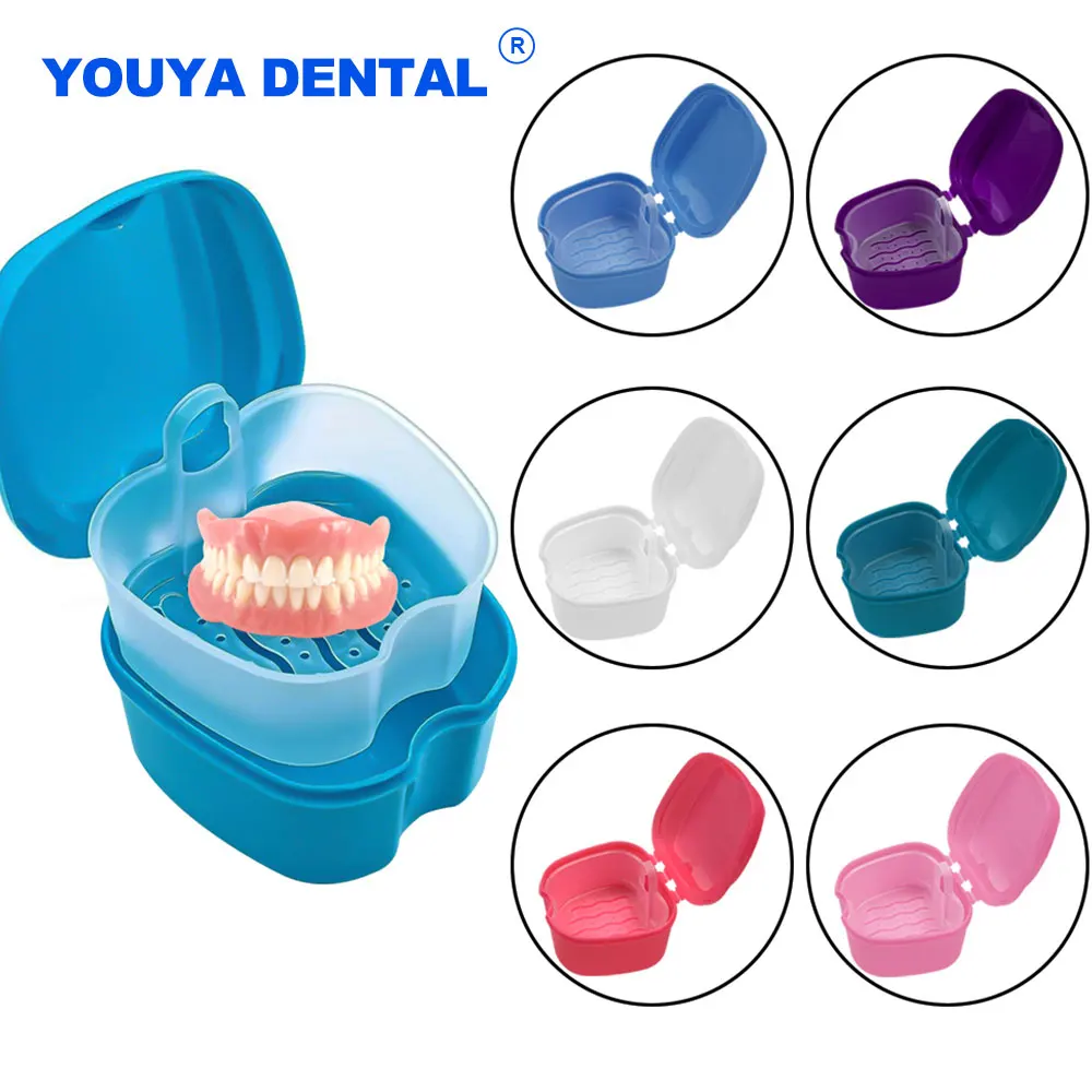 False Teeth Dental Denture Bath Box Tooth Protector Retainer Case  Cleaning Teeth Container Oral Hygiene Supplies Organizer