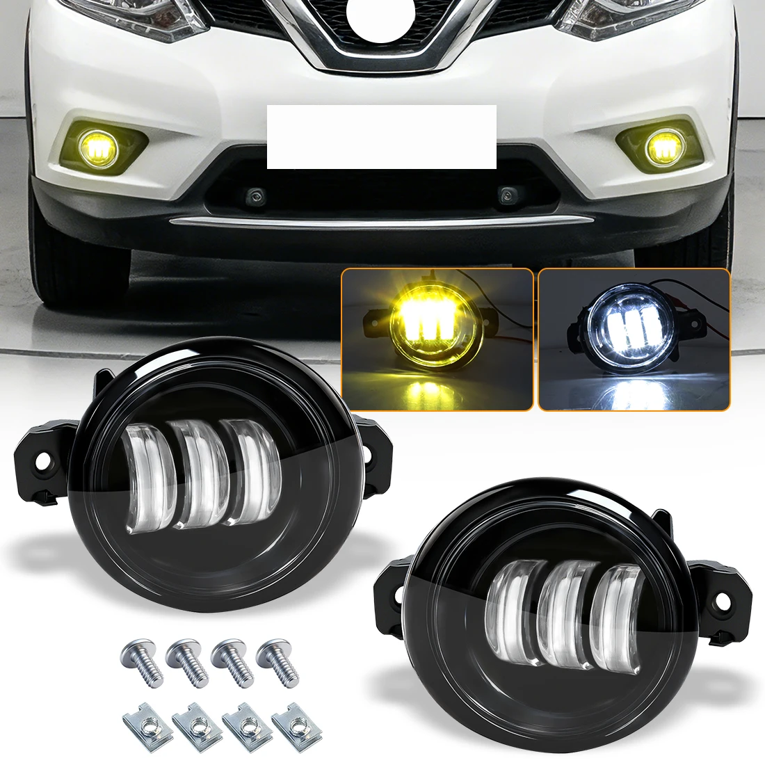 

2Pcs Car LED Fog Lamps Front Bumper Daytime Running Lights For Nissan X-Trail Altima Sylphy Almera QASHQAI March Pathfinder 12V