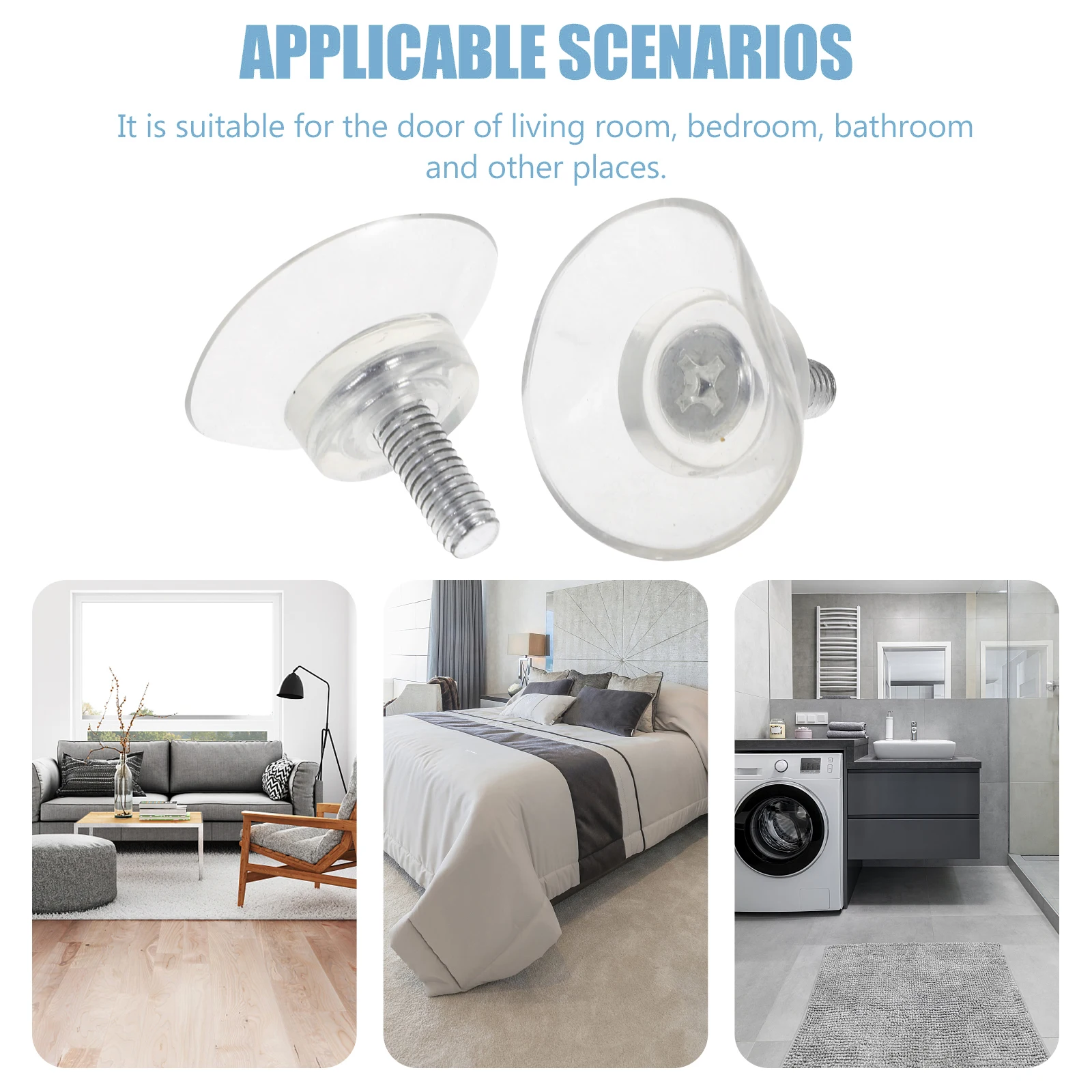 

6pcs Pvc Cups Transparent Glass Furniture Anti-Collision Hanger Pads Strong Rubber Base Easy Install Hold Soap Dish Organizer