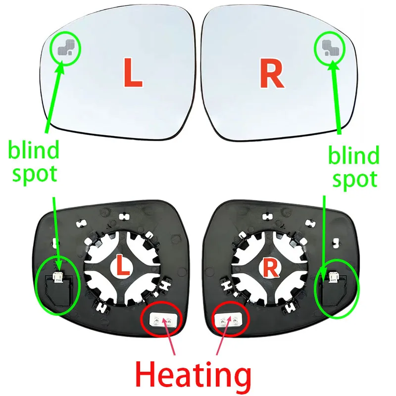 For Land Rover Range Rover 2013- Range Rover Sport 2014- Discovery 4 5 LR045153 LR045152 Heated Blind Spot Warning Mirror Glass