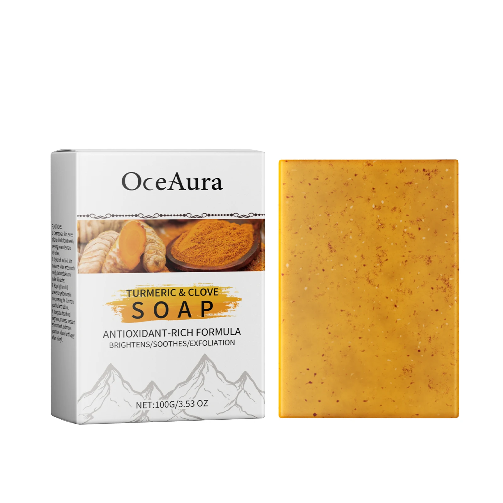

OceAura Turmeric Clove Essential Oil Soap Moisturizes Facial Body Cleansing And Delicate Skin Flower Soap
