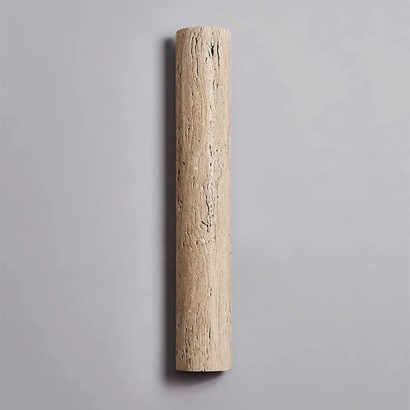 Yellow Travertine Wood Wall Sconce Lamp Waterproof Outdoor Indoor Light for Living Room Bedroom Corridor
