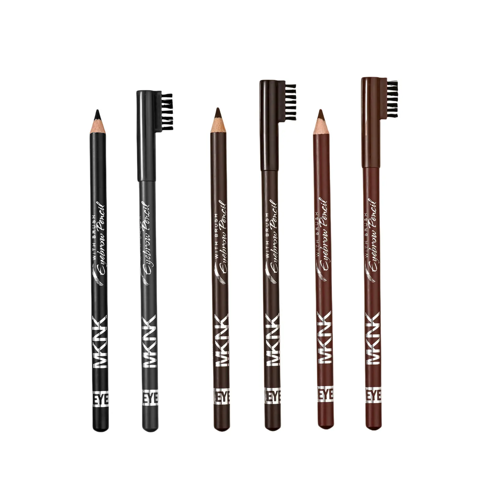 防水アイブロウペンシル 2 本 - 防汗、長持ちするナチュラルマット仕上げ、洗練されたペンシルデザイン