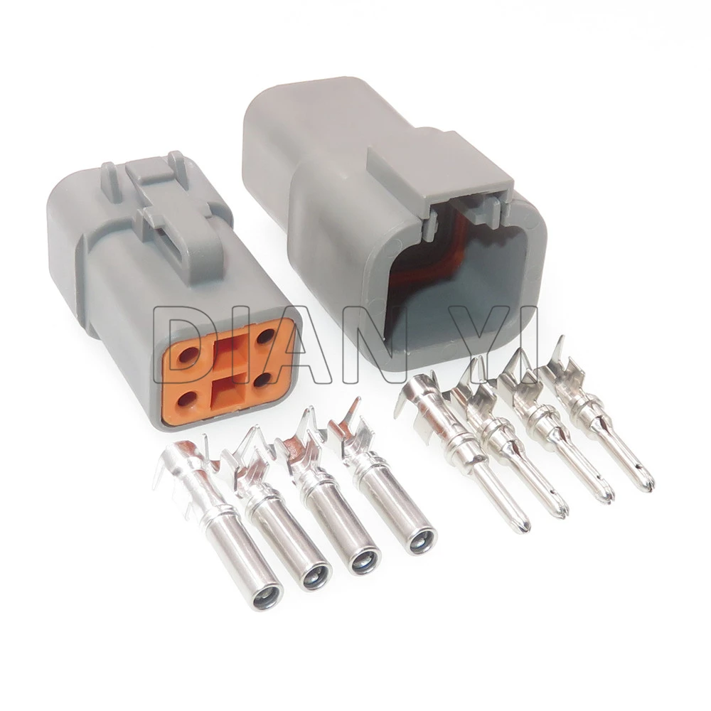 1 Set 4 Way DTP06-4P Car Accessories Auto Sealed Socket With Cables DTP06-4S AC Assembly Automobile Engine Cable Connector