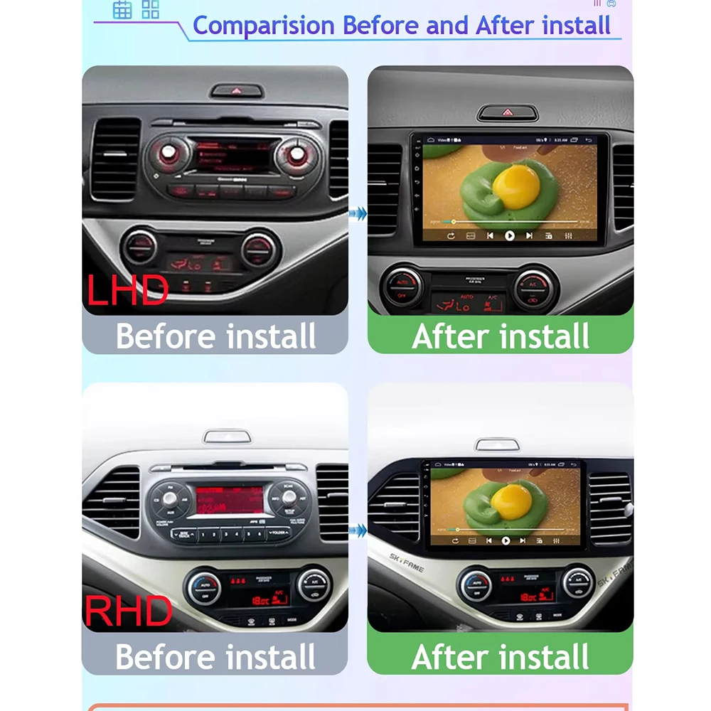 Android 14 Car Radio Multimidia Video Player For KIA PICANTO Morning 2011 - 2016 Navigation GPS Carplay QLED Head Unit No 2 din