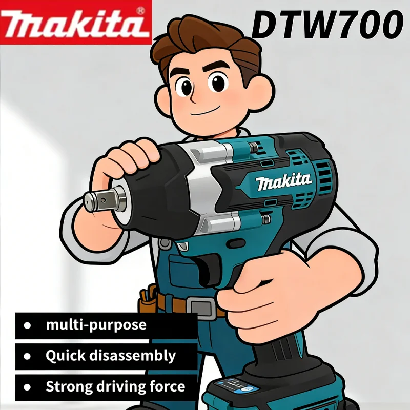 

Original Makita 18V Lithium-Ion Battery,Makita DTW700 Brushless Cordless Impact Wrench High Torque Professional Power Tool