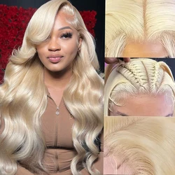 Perruque Lace Front Wig Body Wave brésilienne Remy naturelle, blond miel 613, 13x6, 13x4, pour femmes