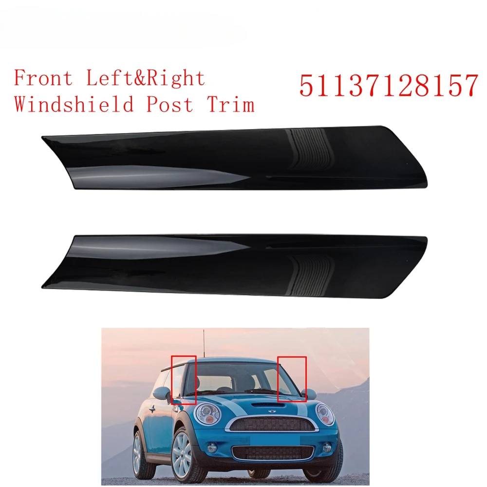 

51137128157 Front Left&Right Driver Side Window Windshield A Pillar Trim Molding For Mini Cooper R50 R52 R53 Black Trim Cover