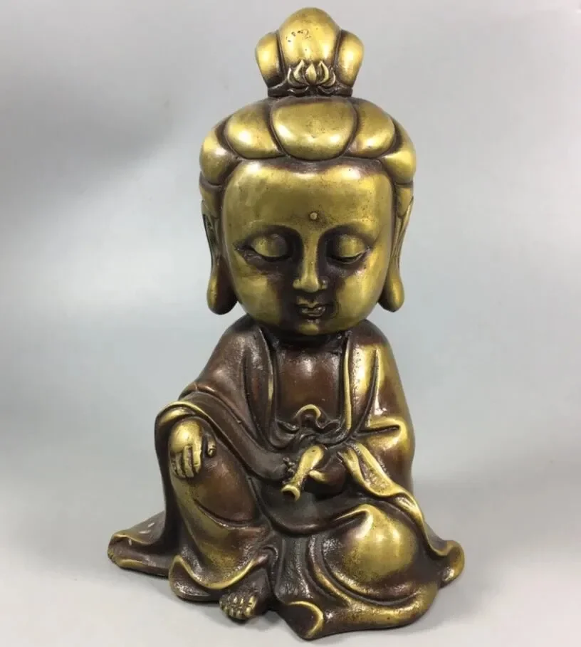 

China brass Guanyin Buddha crafts statue