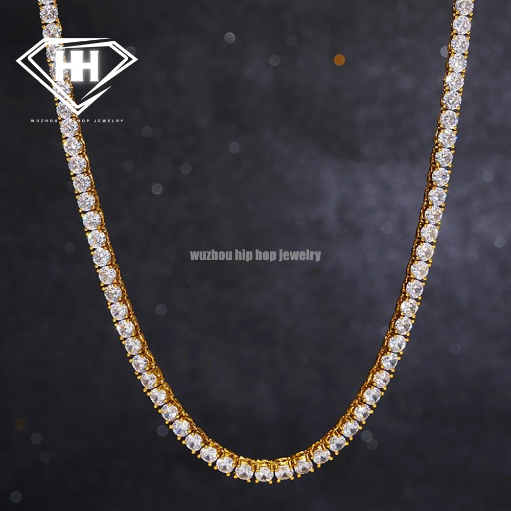 Luxury Boutique Jewelry 3mm-5mm Silica Tennis Chain 925 Sterling Silver 16 Inch & 18 Inch Silica Tennis Necklace