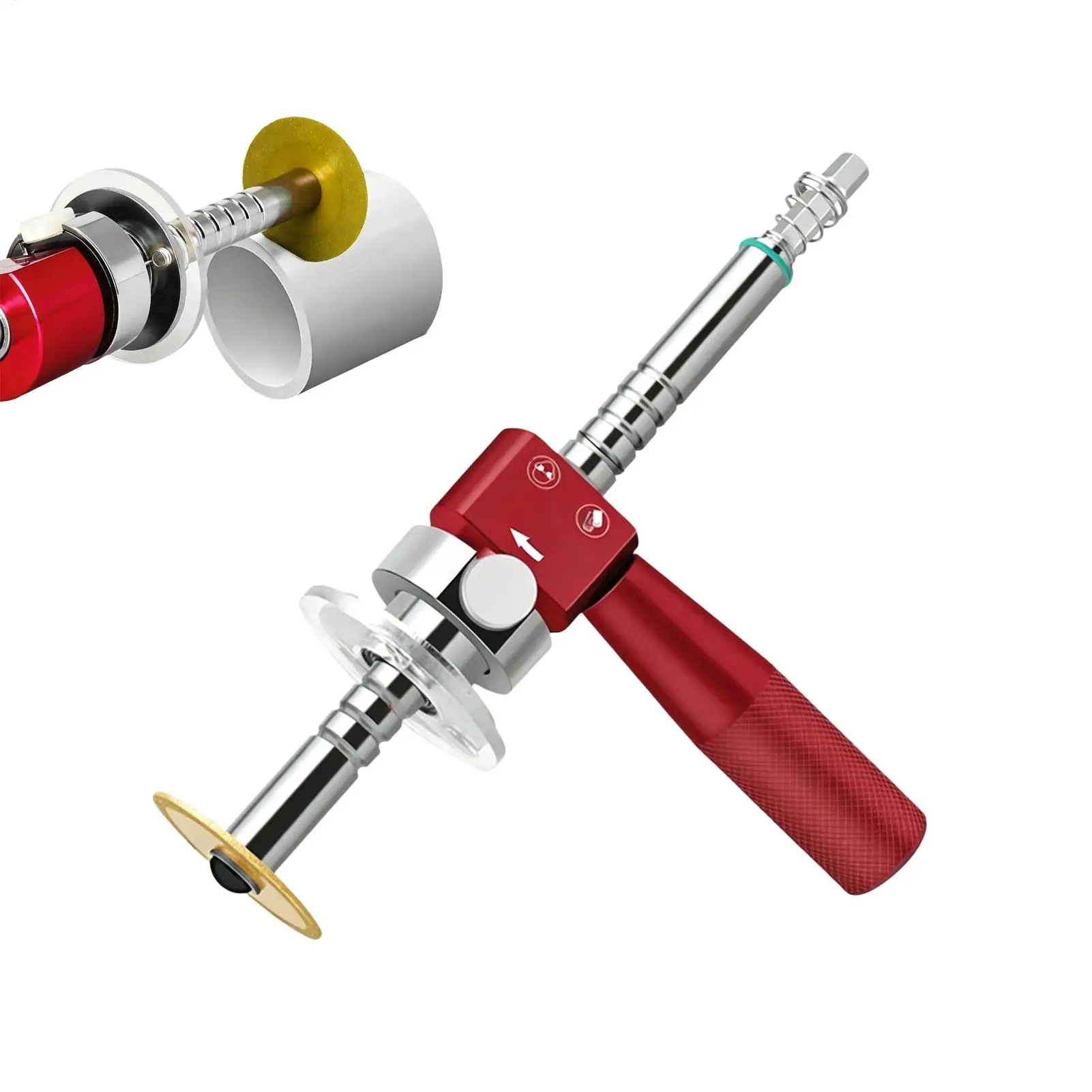 Adjustable Depth PVC Pipe Cutter with Reamer Inner Pipe Deburring Tool Plastic Pipe Cutting for HVAC Conduit Air Duct