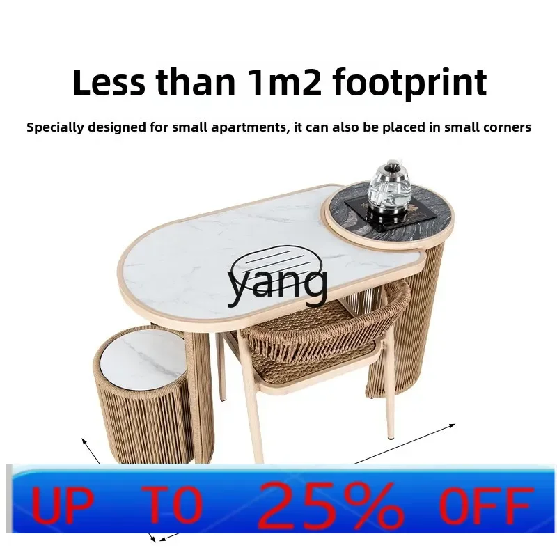

LMMbalcony tea table and chair combination terrace coffee table Chinese casual tea table