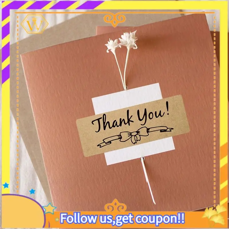 Latest-1200Pcs Thank You Stickers Set, Thank You Stickers Label Roll Thank You For Envelope Retail Store Kraft Paper Thank You S
