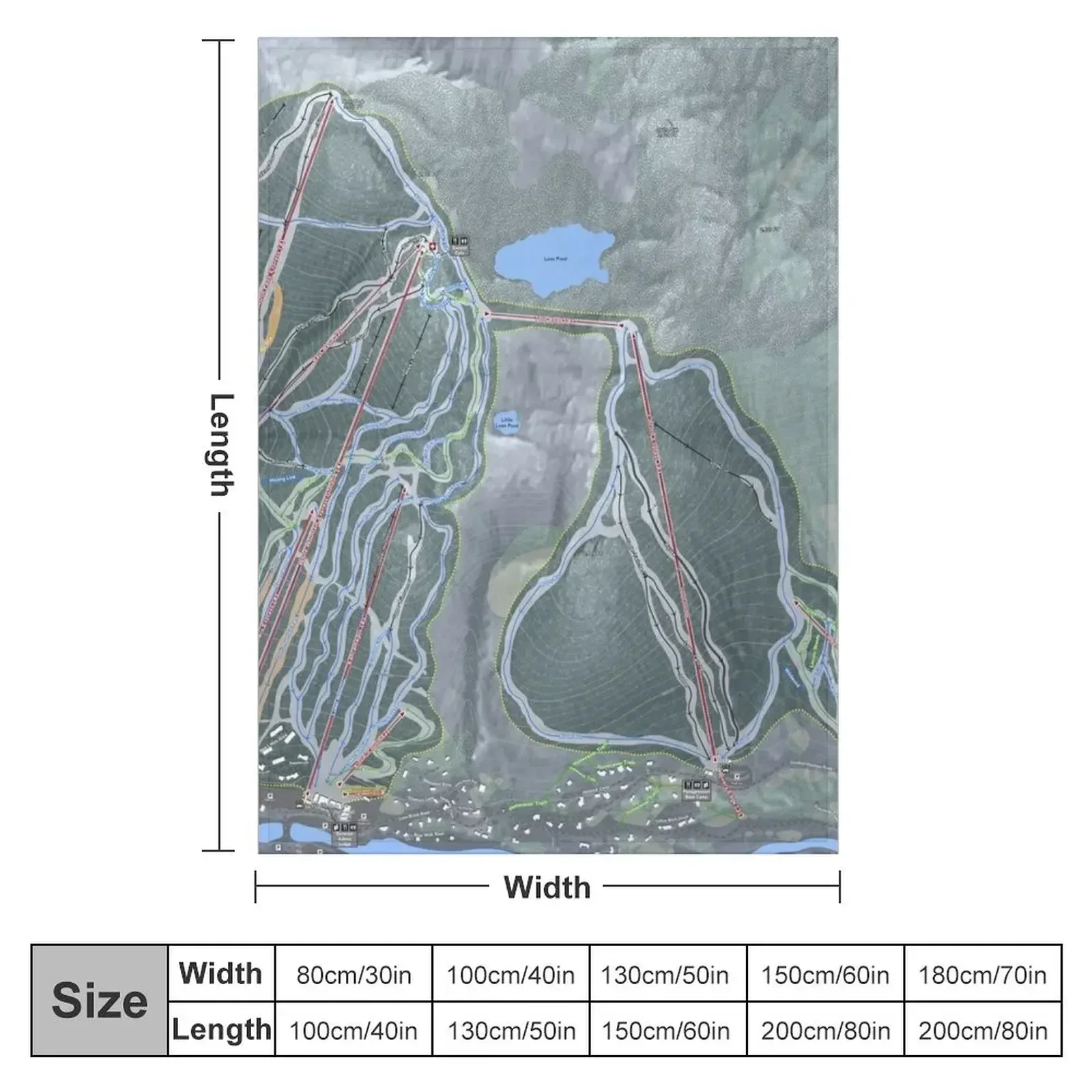 Loon Mountain Resort Trail Map Throw Blanket Blankets For Bed Plaid Winter beds Cute Travel Luxury Blankets