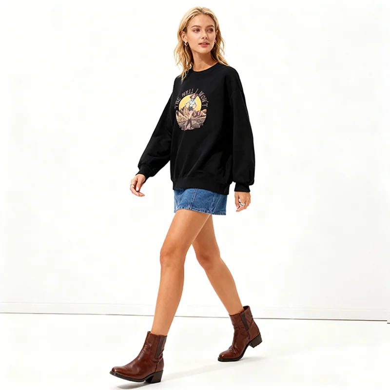 المرأة جولة الرقبة طويلة الأكمام المخملية الشتاء عارضة المألوف راعية البقر طباعة البلوز سترة ملابس امرأة 2025 #3