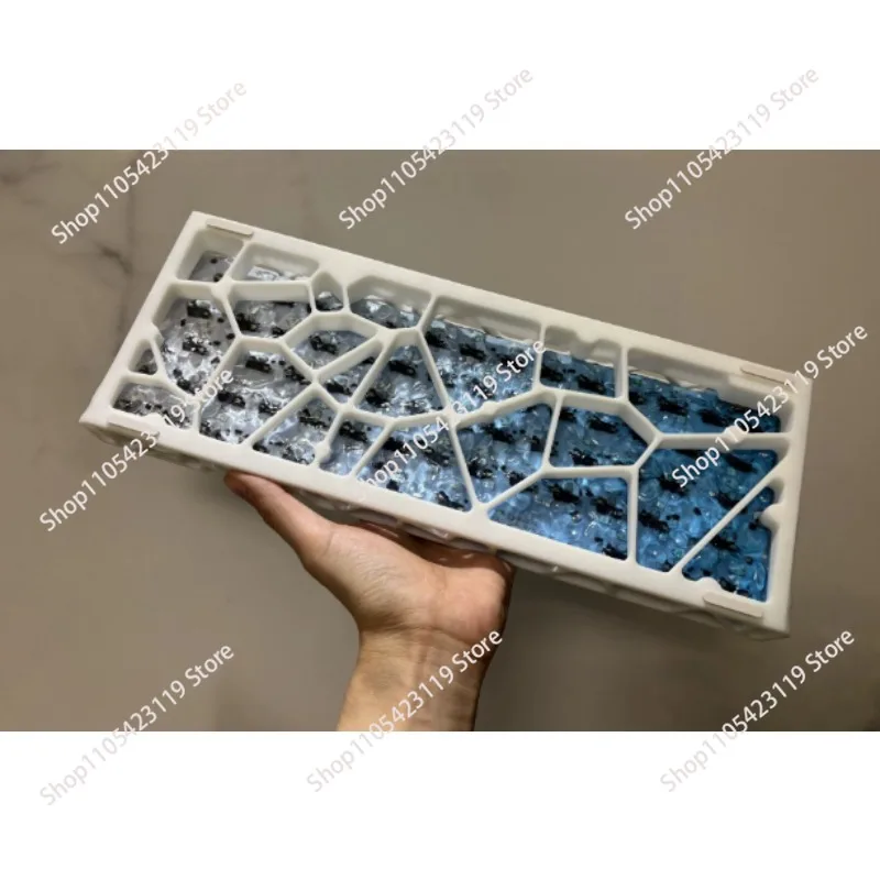 For Mad68/Ace68 Transparent Hollow Keyboard Case, Aluminum Top Shell Replacement for 68 Key Magnetic Keyboard
