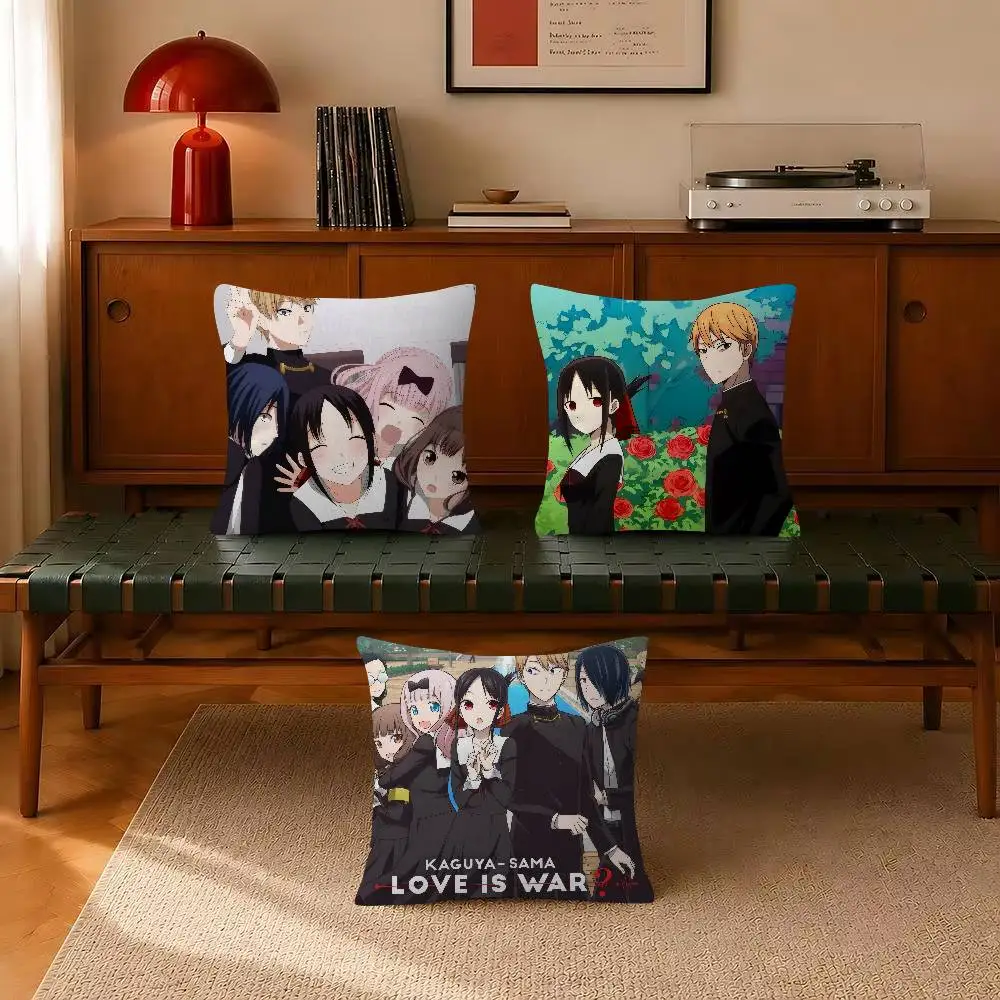 1 PCAnime Kaguya-sama Love Is War   Decorative Room Aesthetics Pillow Case Home Decor Bedroom Sofa Bed Pillow Cover 45x45