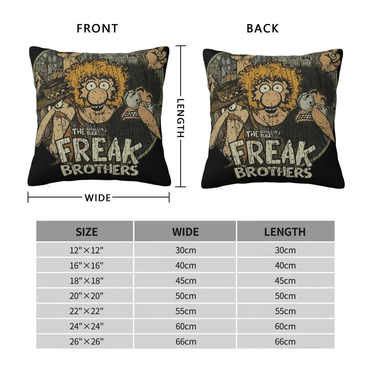 Fabulous Furry Freak Brothers Square Pillowcase Polyester Linen Velvet Creative Zip Decorative Bed Cushion Cover Wholesale 18
