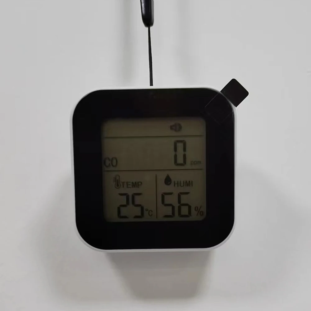 Детектор температуры и влажности CO 3 в 1, монитор с сигнализацией, со шнурком и угарным сигналом для кемпинга, путешествий, автомобиля, автофургона