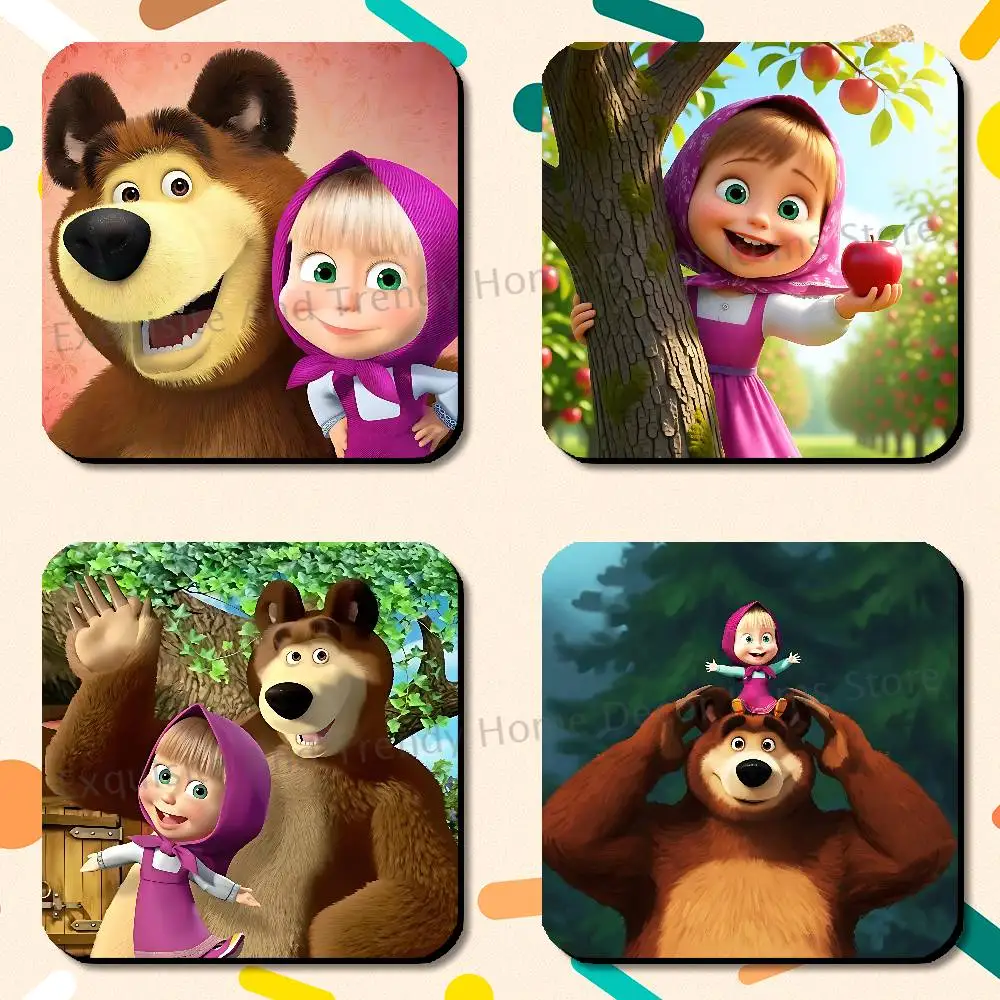 Cute M-Masha And Bears Cute Cartoon Anime Refrigerator Magnets Soft Magnetic Heat Transfer Refrigerator Magnets Gift