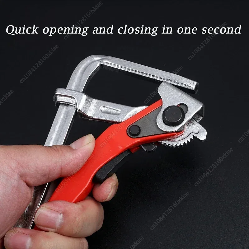 F Clamp Track Saw Clamp For MFT Table and Cutting Guide Rail Woodworking With Quick Ratchet Arm Clamping Range 120-300mm Tools