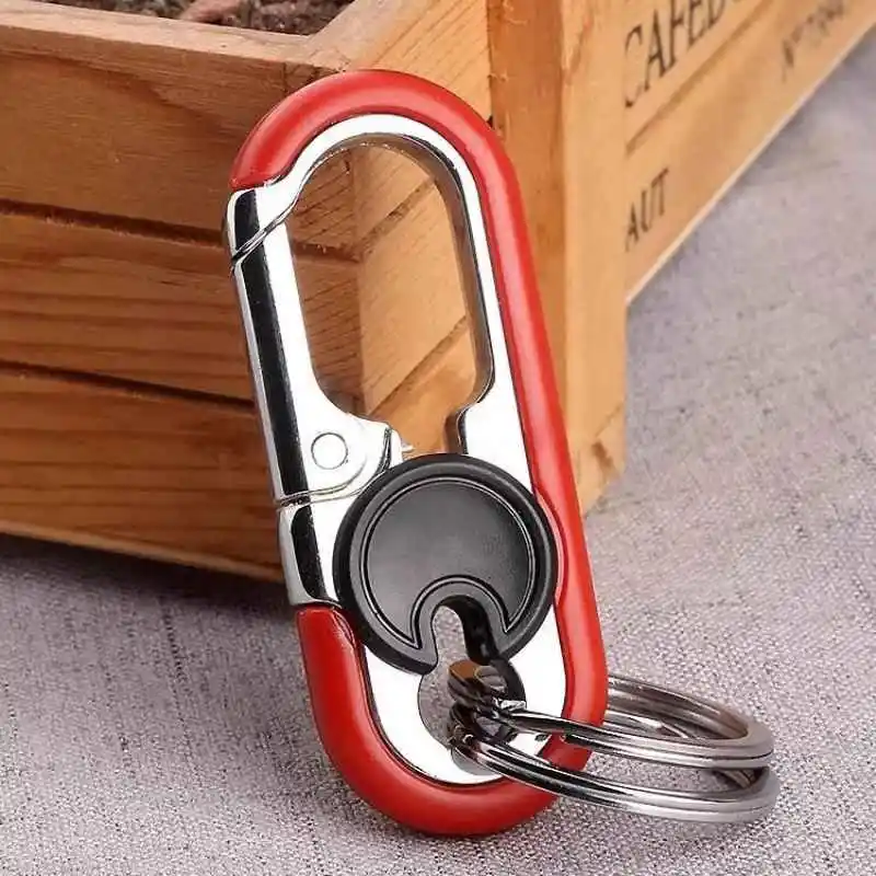 1PC Herren Auto Schlüsselbund Business Schlüssel Halter Doppel Ring Schlüssel Ring Kreative Anti-verloren Schlüsselbund Geschenk Auto Styling auto Zubehör – Detail 13