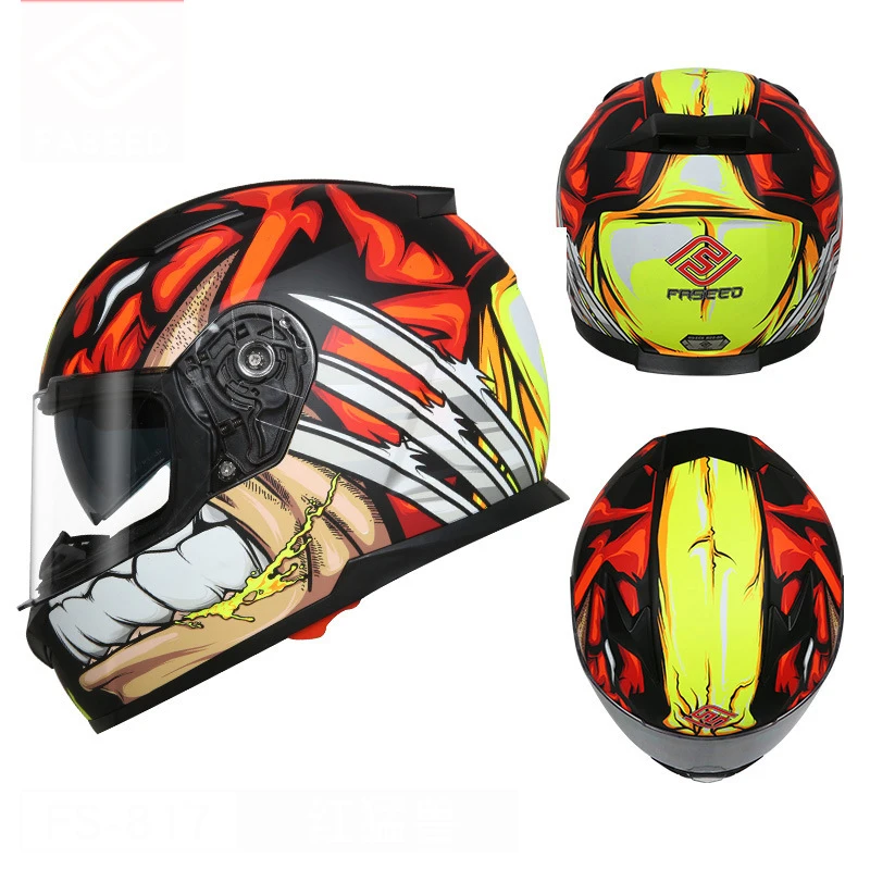 High Quality monster motorcycle helmet Moto Helmate ECE certification Dual lens Cross country motorbike helmet