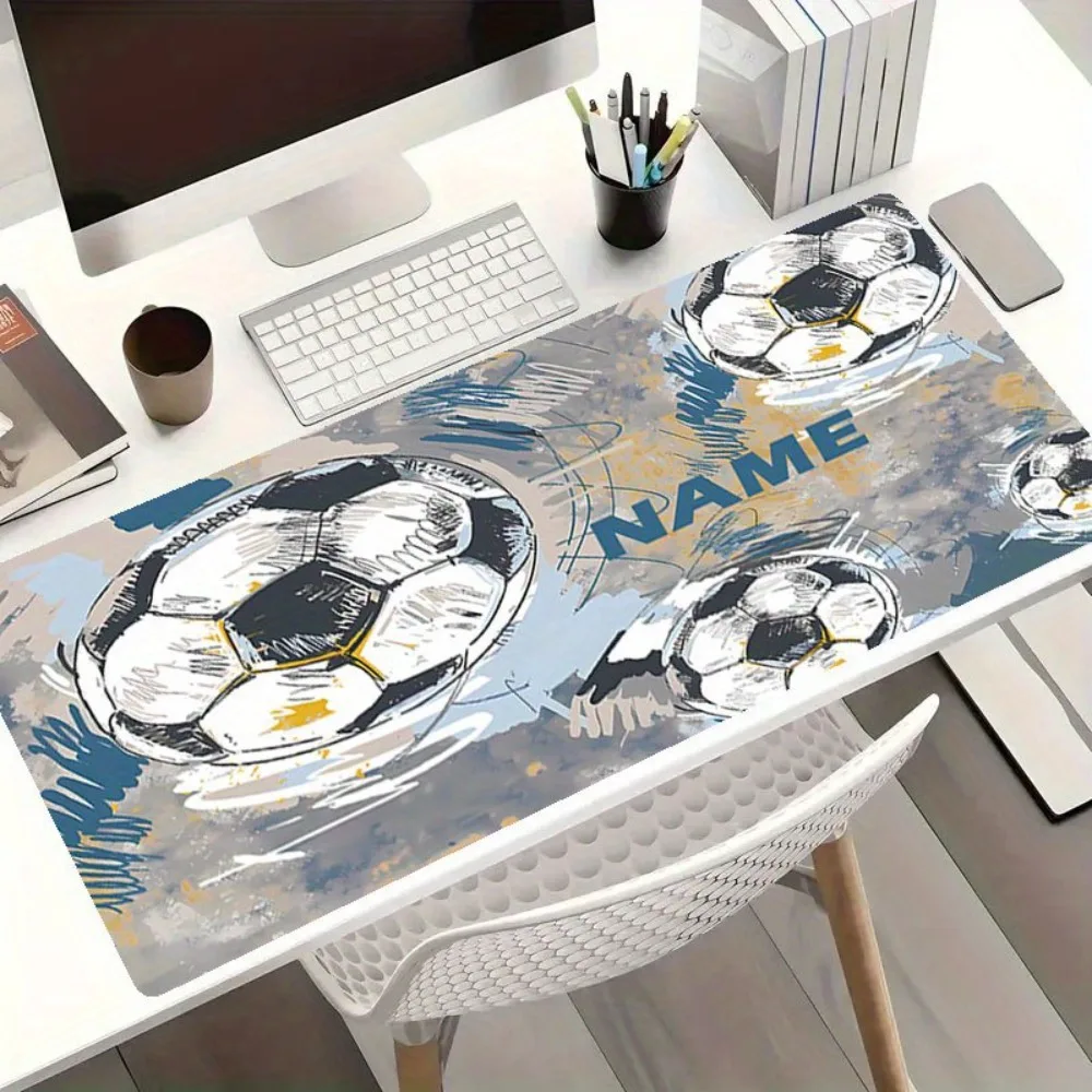 Football Themed Colorful Splash Art Mouse Pad, Non-Slip Rubber Office Home Decor Desk Mat