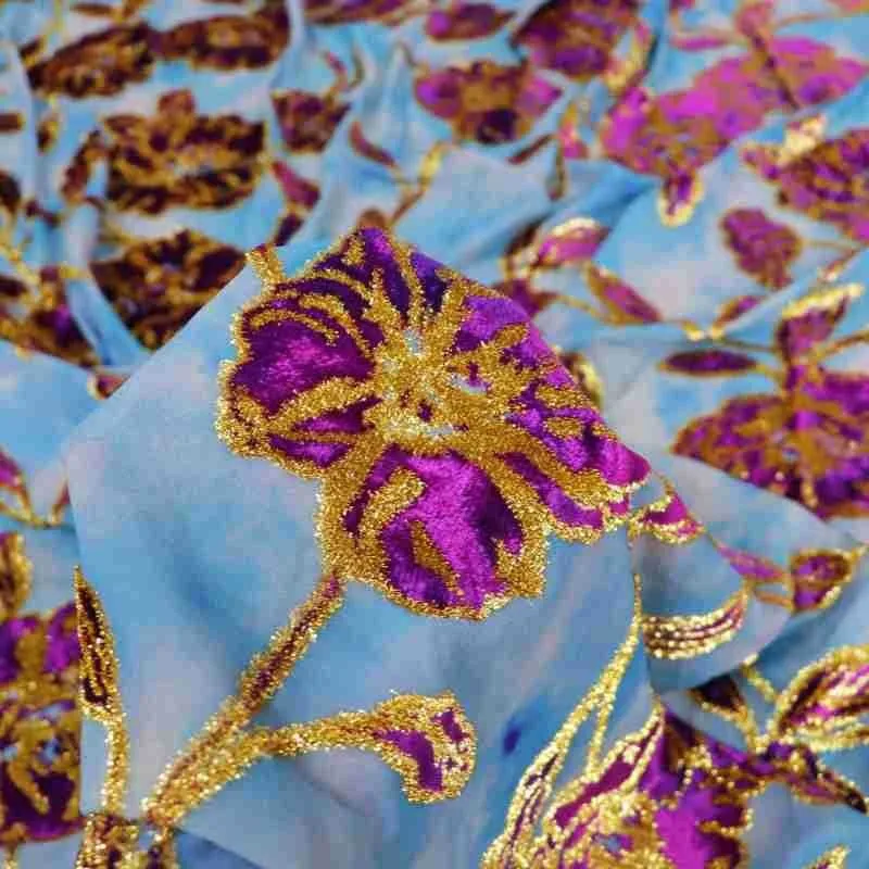 

High-end custom-made dress and cheongsam made of woven velvet brocade jacquard digital printing fabric