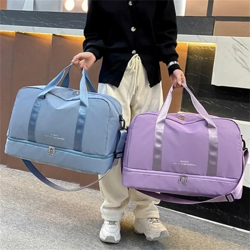 (Foldable Style) 20-35L Travel Bag Large Capacity Dry Wet Separation Outdoor Portable Multifunctional