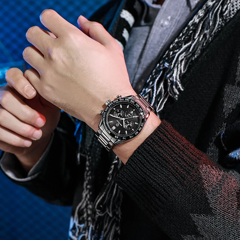 AOCASDIY Casual Luxury Men Watch Quartz Man Wristwatch Waterproof Luminous Chronograph Date Military Watch for Men High Quality