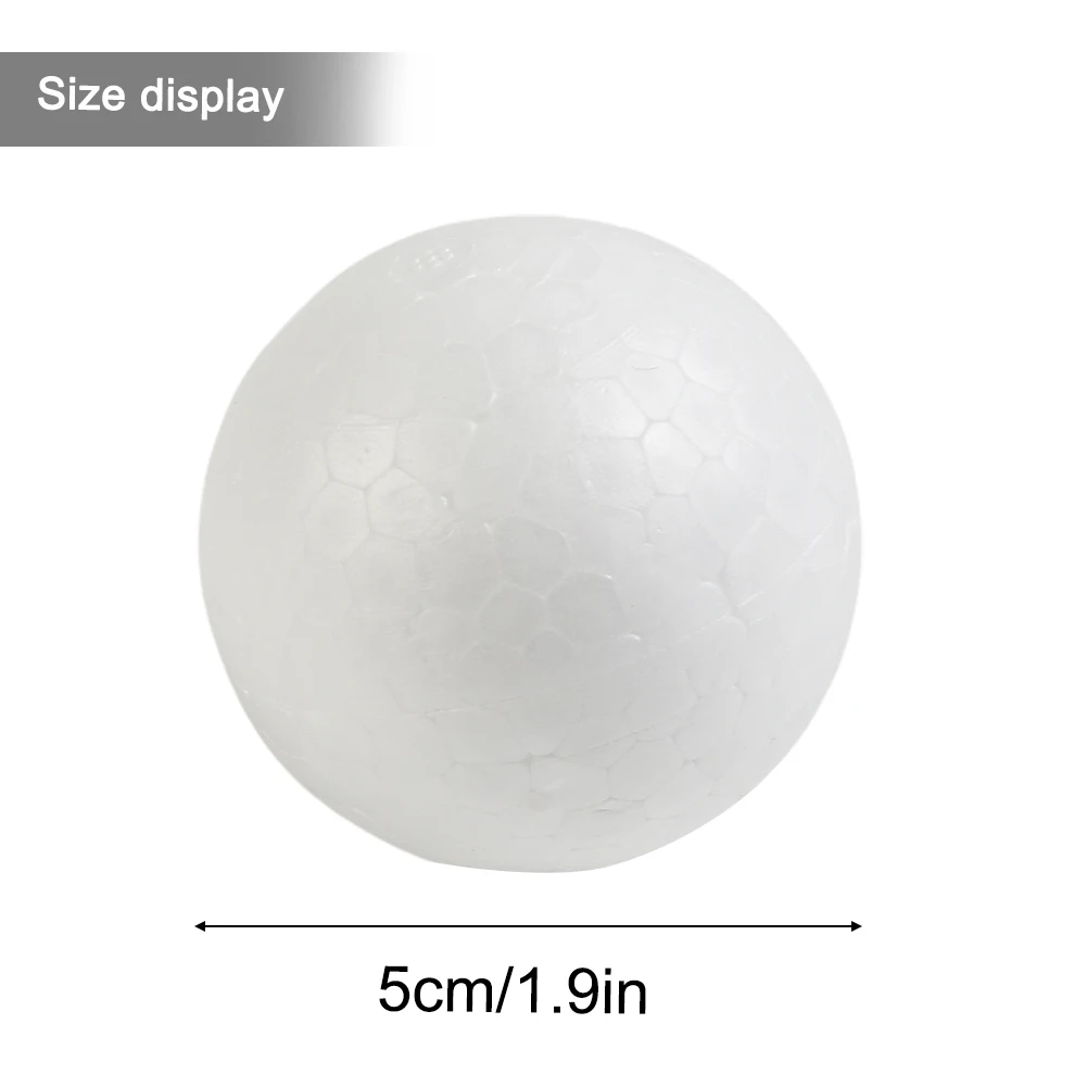 

Polystyrene Foam Ball 50mm-100mm Tree Accessory Christmas White DIY Decoration Durable Multi-Purpose Brand New