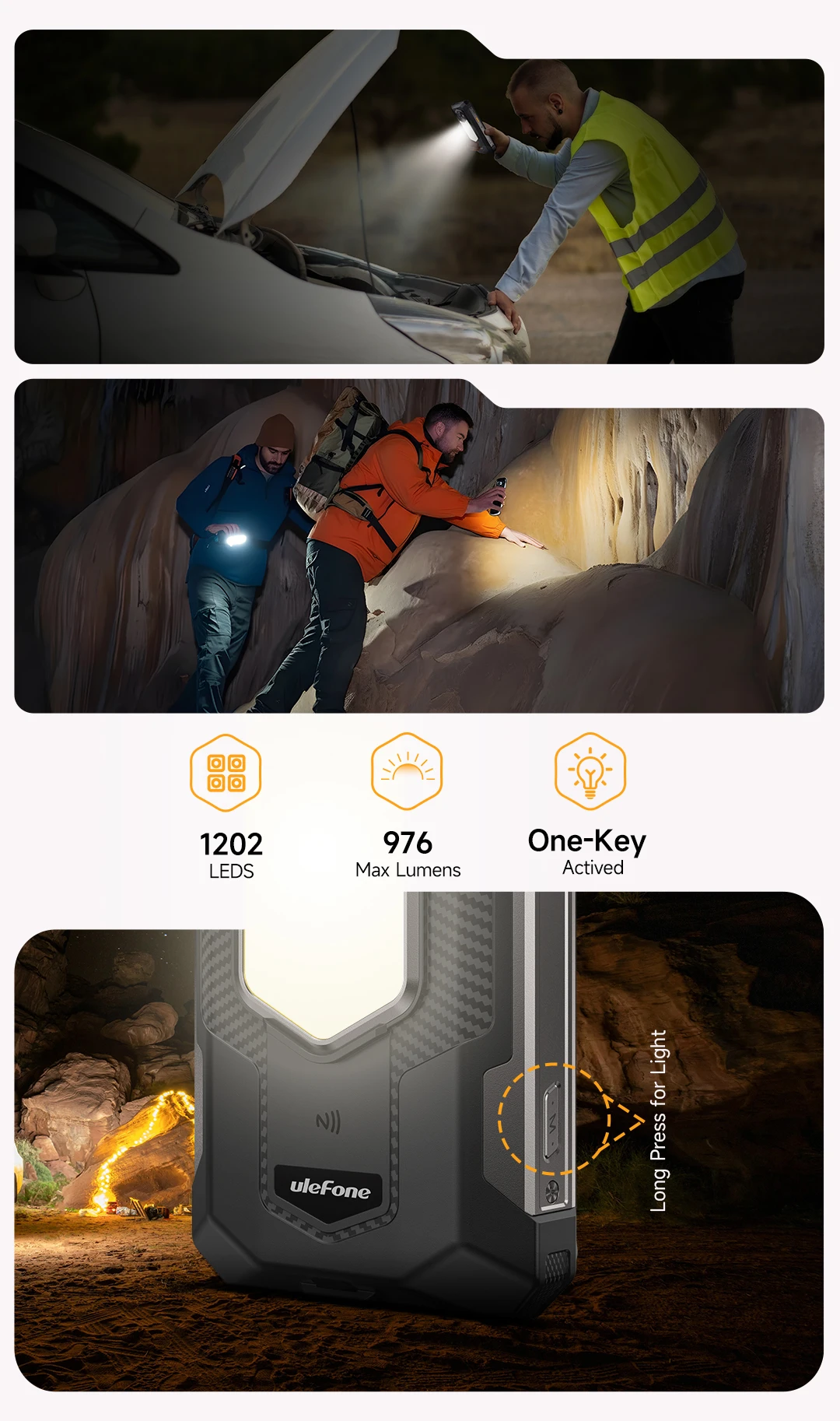 Ulefone RugKing 5 Pro 20000mAh Rugged Phone Android 16 16GB+256GB IP68/IP69K Waterproof Smartphone 6.78 FHD+ Night Camera 4G