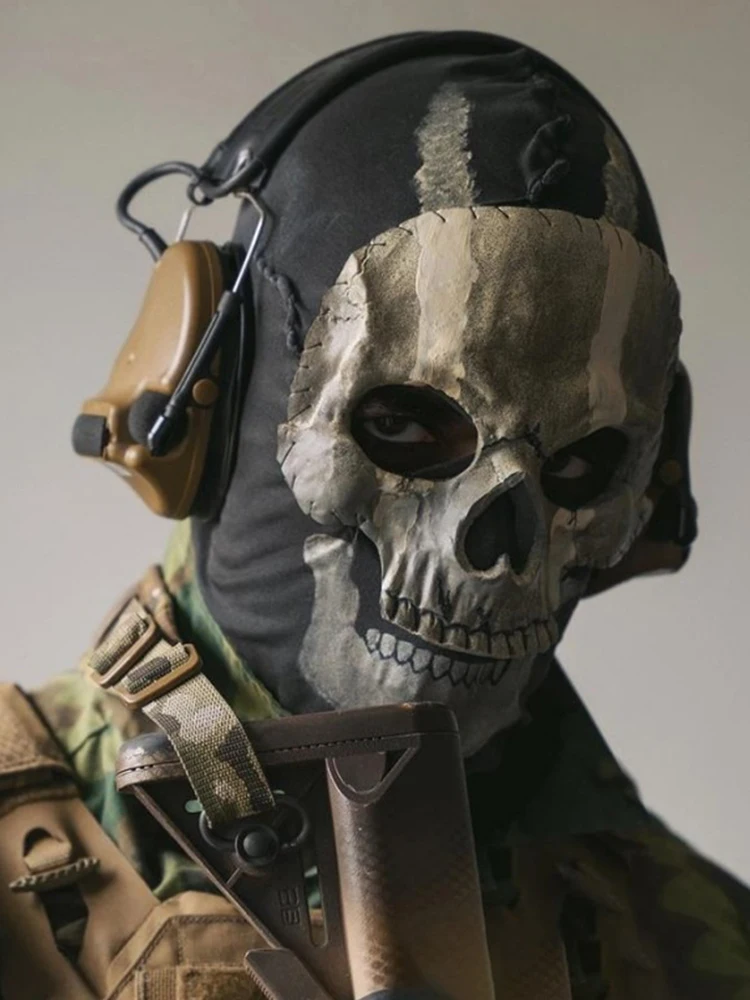 

Halloween Horror Ghost Skull Mask Call of Duty MW2 Role Play Latex Headgear Helmet Cosplay Perform Party Masquerade Prop Cosplay