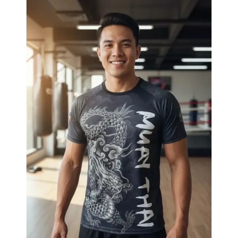 

Новейшая популярная футболка с коротким рукавом UFC для бокса, единоборств и джиу-джитсу для мужчин и женщин, для активного отдыха, для взрослых и детей