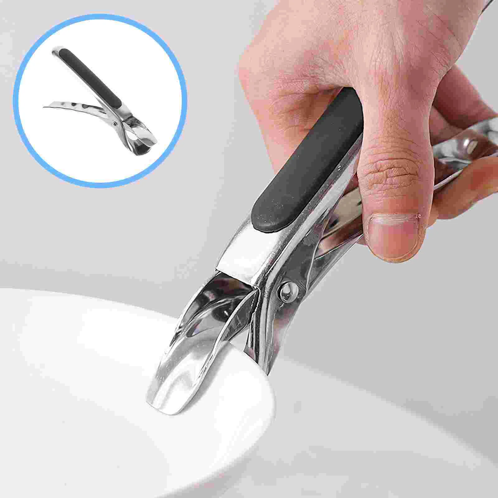 2 Pcs Non-slip Dish Tongs Bowl Gripper Hot Plate Oven Stainless Steel Anti Scalding Grabber