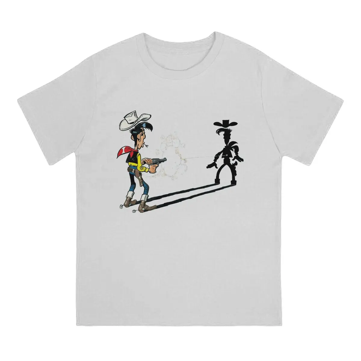 Lucky Luke Cartoon Cool Drawing T Shirt Polyester Grunge Men Tees Summer Clothing Harajuku O-Neck TShirt