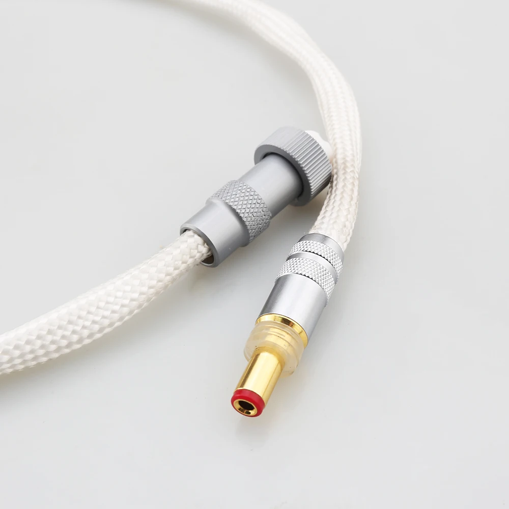 HIFI 99.999% 5N Pure Silver DC Cable Linear Power Supply Cable Viborg GX12-2P to DC plug 5.5mm*2.1mm/2.5mm DC line