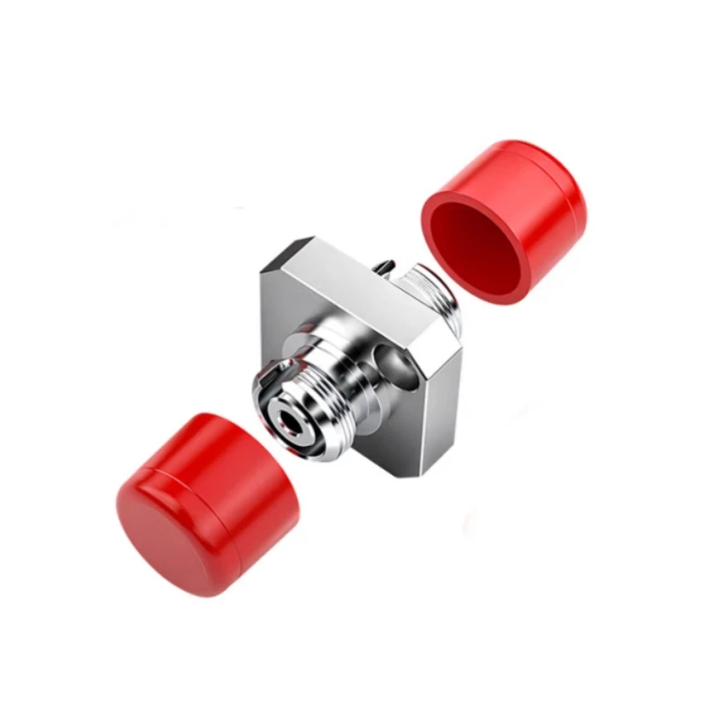 Telecom-grade Square Type Zinc Alloy FC/UPC FC Optical Fiber Adapter Coupler