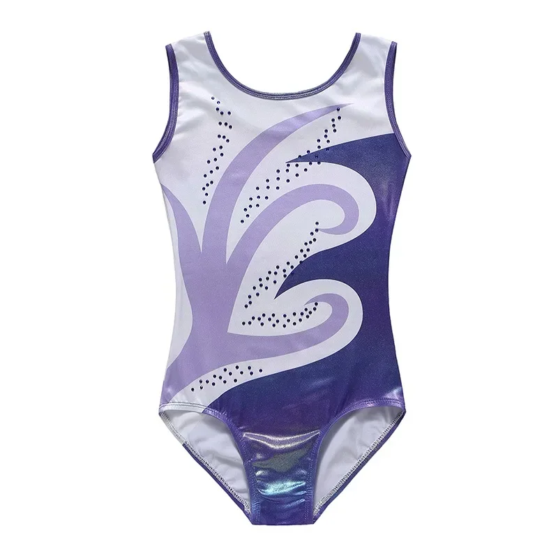 

Gymnastics Leotards Dancewear Kids Girls Sparkly Ballet Dress Rainbow Color Sleeveless Bodysuits Athletic Bodysuits