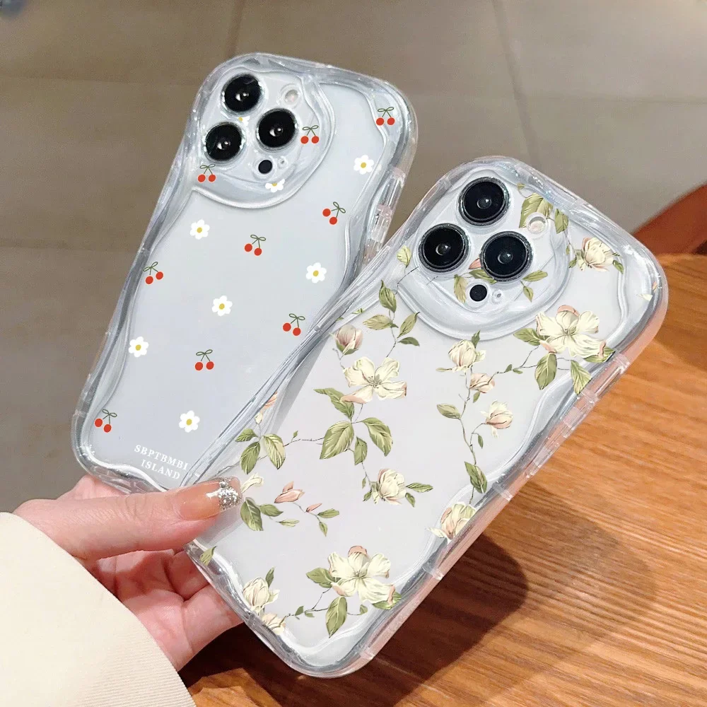 حافظة مطبوعة على شكل زهرة الكرز لهاتف OPPO Reno 13F 12F 11F 13 12 11 8 Pro 5G 7 4G 5 6 Lite A57 A58 A77 A78 A79 5G A38 A18