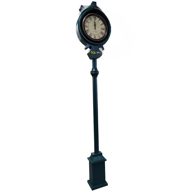 

Handmade anti-corrosion and anti-rust European retro wrought iron ornaments Outdoor street column clock Floor clock