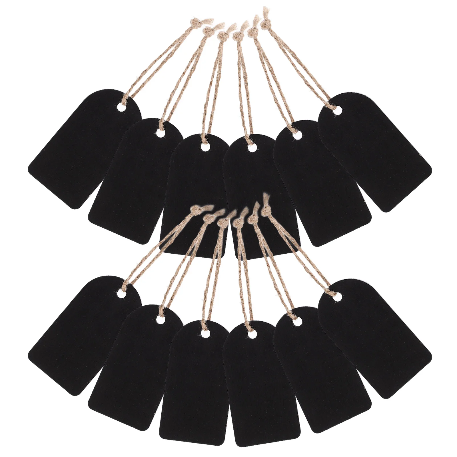 

50Sets Mini Wooden Chalkboard Hanging Tags Double-Sided Writable Labels for Jewelry Price Sale Display