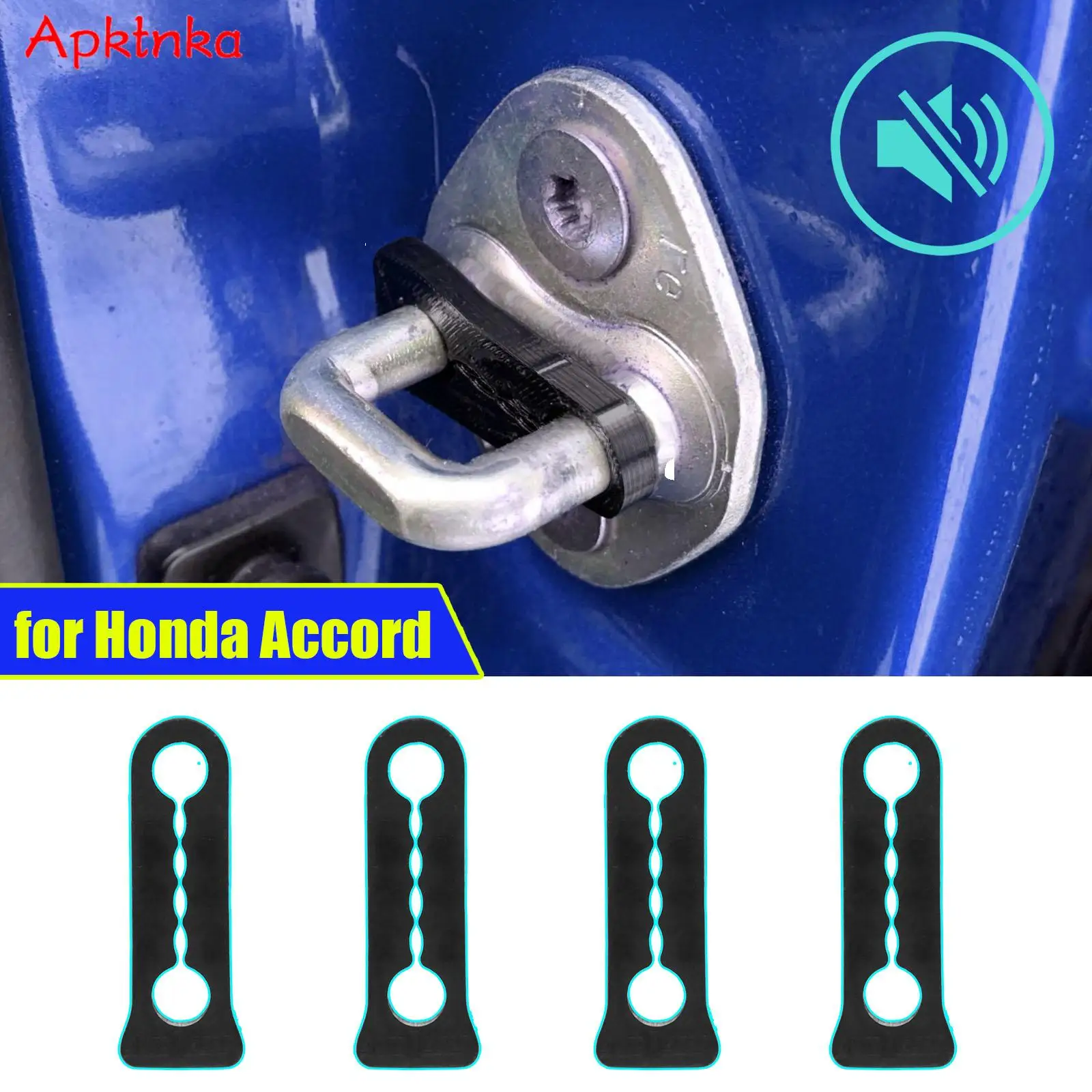 APKTNKA Door Lock Buffer Damper For Honda Accord 2002-2023 Soundproof Insulation Quiet Deaf Creaking Noise Seal Stopper Deadener