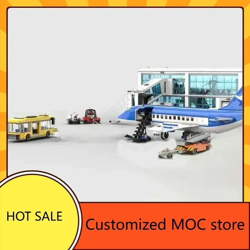 2984PCS Airport City Hot Selling MOC streetview  Christmas Creative Holiday Puzzle Architecture DIYAssembly Birthdayal  Toy Gift