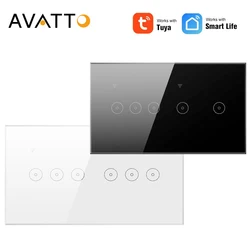 AVATTO WiFi Smart Wall Light Switch 4/5/6 Gang Tuya Touch Switch RF433 Wireless Remote Control Voice Control Alexa Google Home