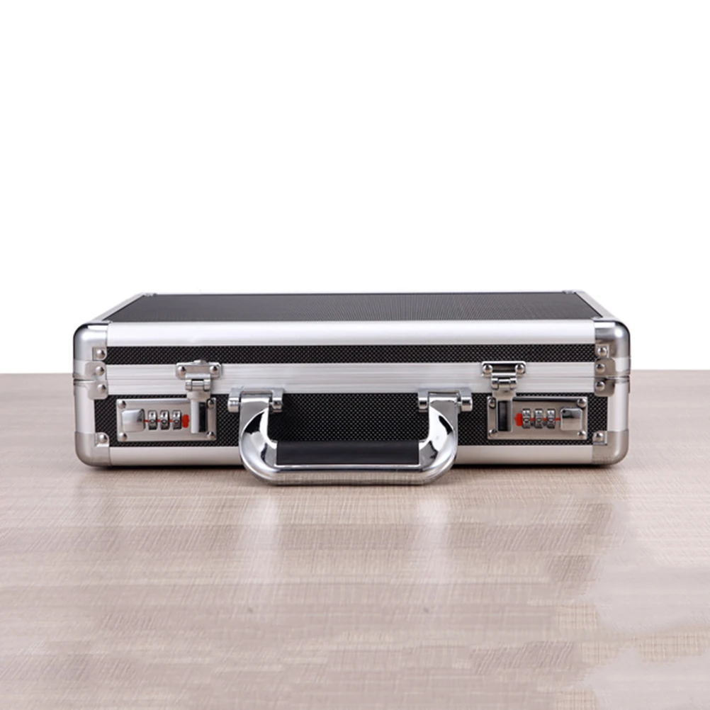 

Aluminium Alloy Safe Box Black Password Lock Portable Saving Box Music Jewelry Storage Handheld Suitcase